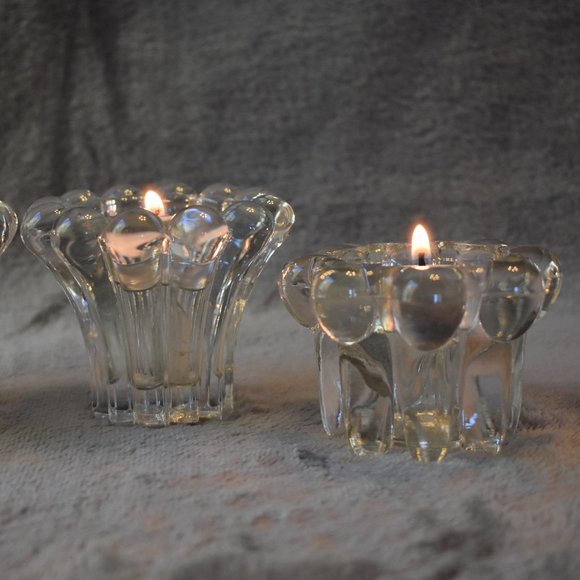 VTG West Germany Votive/Taper Crystal Candle Holders Set of 4 - Picture 3 of 14
